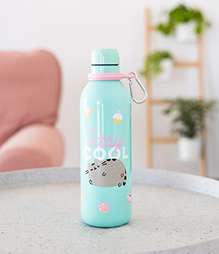 Official Pusheen-Sports Bottle-500ml / 17OZ, Stainless Steel, Vacuum Insulated , Double Wall Reusable Water Bottle With Ca...