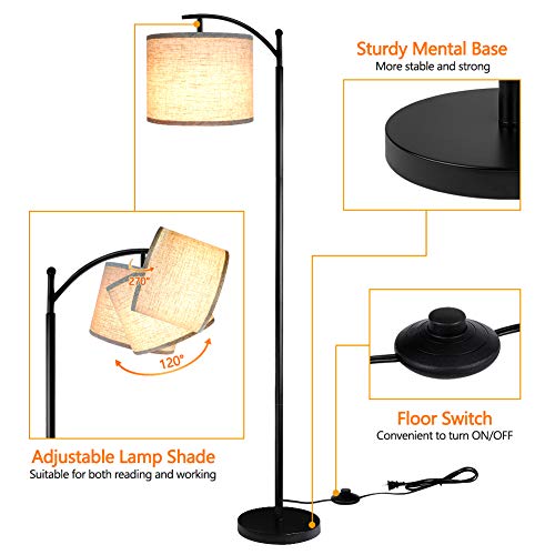 ROTTOGOON Floor Lamp for Living Room with 3 Color Temperatures LED Bulb, Standing Lamp Tall Industrial Floor Lamp Reading ...