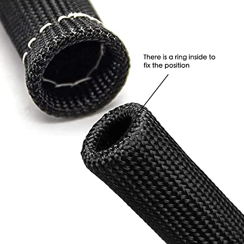 Spark Plug Wire Heat Shield Sleeve Protection 2500 High Temp Heat Tape Protect 8-Pack (Black)