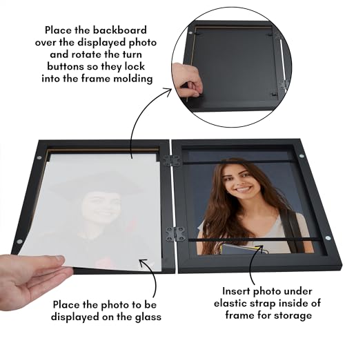 Americanflat 8x10 Picture Frame with Storage - Quick Change Storage Frames with Shatter-Resistant Glass - Holds 35 Photos...