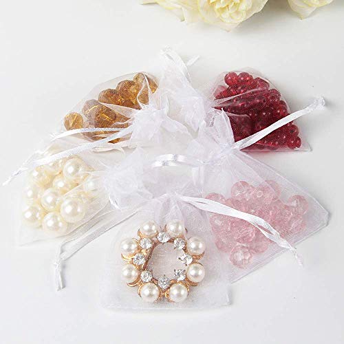 Stratalife Organza Bags 5x7 Drawstring Baggies 100 Pcs Small Mesh Jewelry Pouches Party Favor Goodie Bags for Wedding Tull...