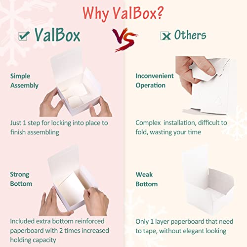 ValBox 5x5x3.5 White Gift Boxes, 20 PCS Gift Boxes with Lids for Presents, Small Bridesmaid Box for Gifts, Wedding, Crafti...