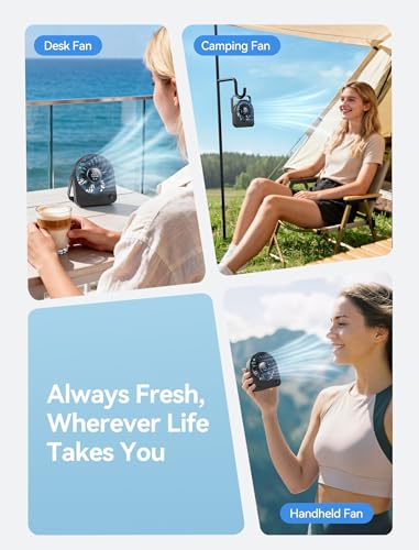 Aecooly Mini Portable USB Desk Fan, Small Enough to Hold 4.2 in Mighty Desktop Fan, USB & Battery Powered Quiet Table Fan...