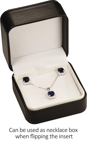 LAODA T Style Earring Gift Box for Hoops, Dangling and Leverback Earrings Luxury PU Leather Material Multiple Use Necklace...