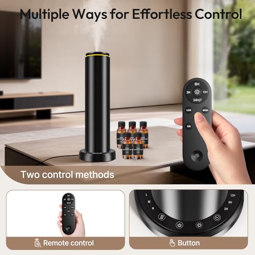 BOCT Waterless Scent Diffuser Starter Kit - 2000 Sq Ft Coverage,Hotel Collection Diffuser with Remote/LED Light,Suitable f...