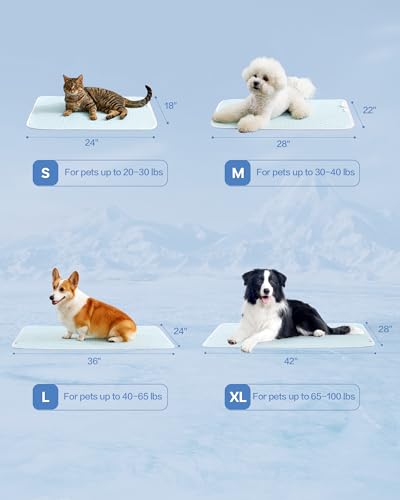 TIMSUNBER Dog Cooling Mat - Instant Cooling Pet Bed for Dogs & Cats, 6-12°F Drop, Non-Toxic & Machine Washable, Anti-Slip ...