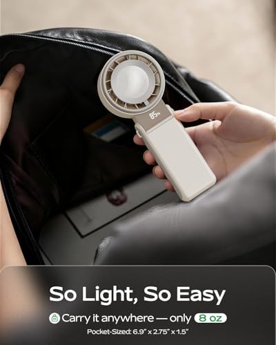 SHEWIND Portable Handheld Mini Fan for Women - 4000mAh Rechargeable, 5 Speeds, 20H Max, Folding Travel Turbo Fan with LED ...