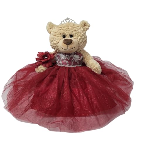 Kinnex Collections by Amanda Large 20” Quinceañera Teddy Bear Centerpiece – Elegant Dress, Oversized Keepsake Gift for 15 ...