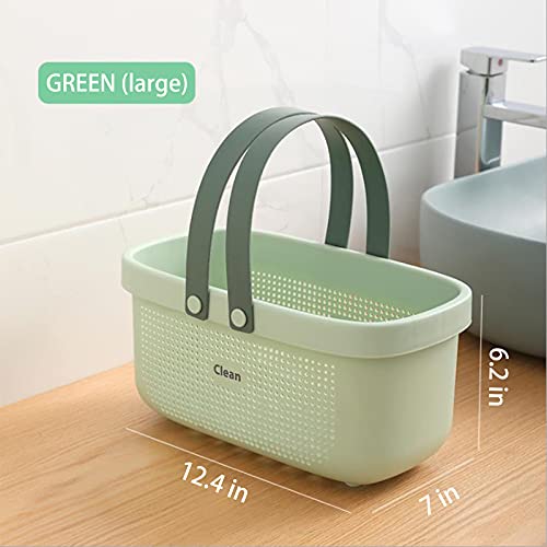 JiatuA Plastic Storage Basket with Handle Portable Shower Caddy Tote Organizer Basket Bin for Bathroom Kitchen Dorm Room B...
