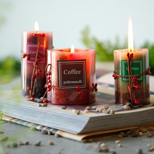 Flower Shaped Aroma Candle,250G Village Style Gradient Color Soy Wax Scented Candle for Table Photo Prop Birthday,Prefect ...