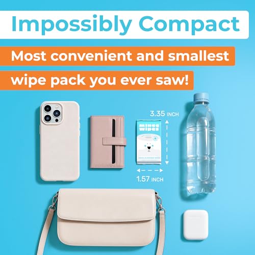 Impossibly Compact Travel Flushable Wipes - 99.5% Water and Aloe - Safe for Sensitive Skin & Hypoallergenic - Travel Essen...