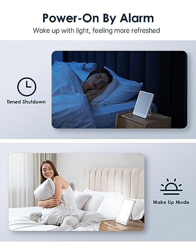 SUXIO Light Therapy Lamps Rechargeable, 10000 Lux Sunlight Lamp with Wake-Up Function, Daylight Lamp with Memory Function,...