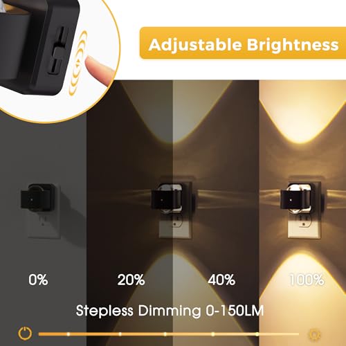 L LOHAS LED Night Light Projector, Night Lights Plug into Wall, Dusk to Dawn Sensor, 180°Rotating Nightlight for Kids, 0-1...