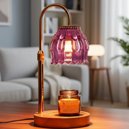 SJATMMA Candle Warmer Lamp with Timer and Dimmer Wax Warmer Lamp for Jar Candle with 2 Bulbs Birthday Christmas Housewarmi...