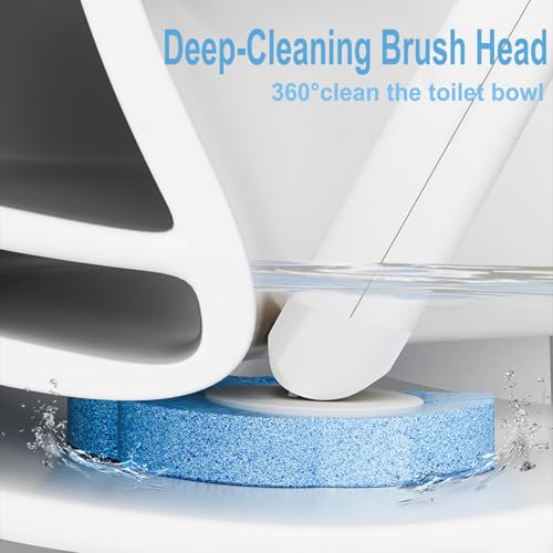 Ucaimao 2 Pack Disposable Toilet Brush and Holder Set,Extended Handle with 48 Cleaner Refills Toilet Brush for Toilet Bowl...