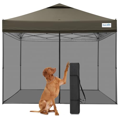 Quictent 10x10 Pop Up Screened Canopy Tent, Instant Setup for 1 Person with Netting, Portable & Compact, Waterproof & UV P...