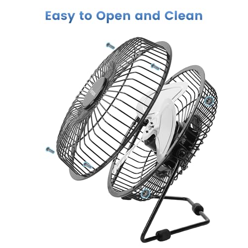 Fanspex 6" USB Desk Fan, Small Desktop Fans for Home Office Bedroom, Metal Construction with 360° Adjust Tilt, 1800 RPM Fa...