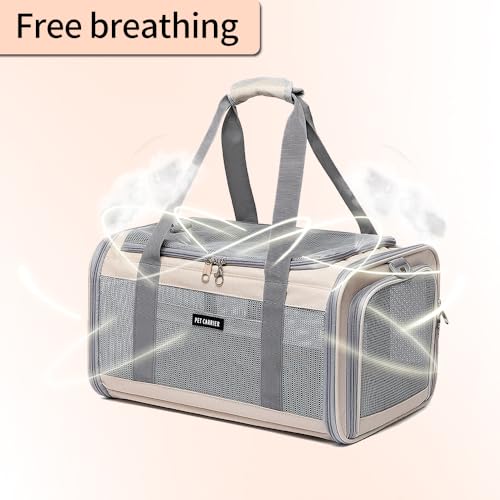 Ioview Airline Approved Pet Carrier for Cats and Small Dogs, Breathable and Collapsible Design, Portable Travel Bag for Be...