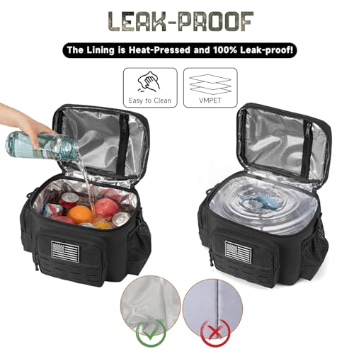 QT&QY Tactical Lunch Bag for mens Military heavy duty lunch box work Leakproof insulated Durable Thermal Cooler Bag for Ad...