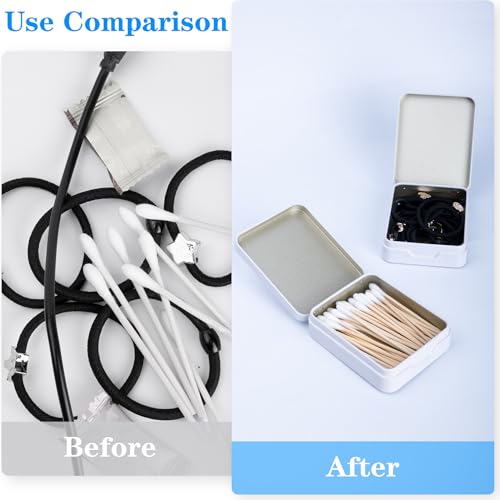 LIGHUFEIC 2Pcs Portable Travel Cotton Pad Holder,Bathroom Vanity Organizer for Cotton Balls, Swabs, Floss - Dispenser for ...