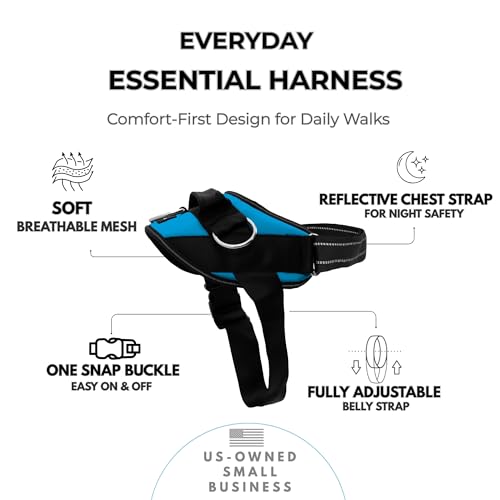 ShawnCo Essential Dog Harness, No-Pull Pet Vest with 3 Leash Clips, No Choke, Reflective, Adjustable and Padded, for Easy ...