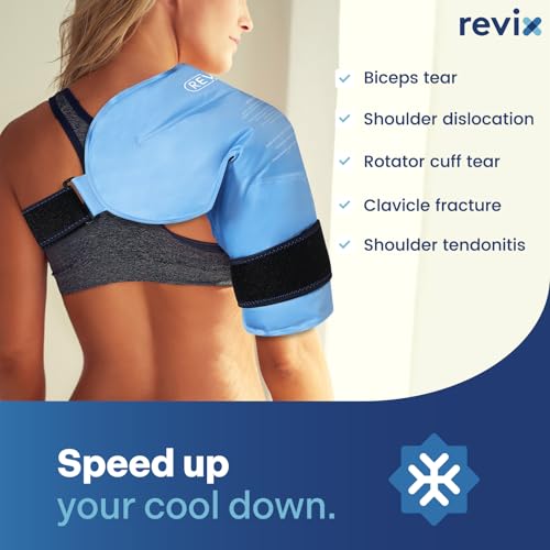 REVIX Shoulder Ice Pack for Rotator Cuff Cold Therapy, Arm Gel Ice Pack for Injuries Reusable, Flexible Cold Compression W...