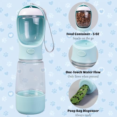 Portable Dog Water Bottle Portable Water Bottle for Dogs On The Go,Portable Dog Bowl Cat Bowl for Pet(Blue)