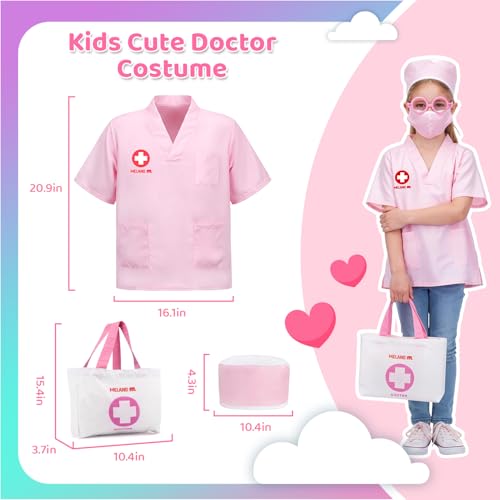 Meland Toy Doctor Kit for Girls, Pretend Play Toy Doctor Set with Dog , Carrying Bag, Stethoscope & Dress Up Costume Gift ...