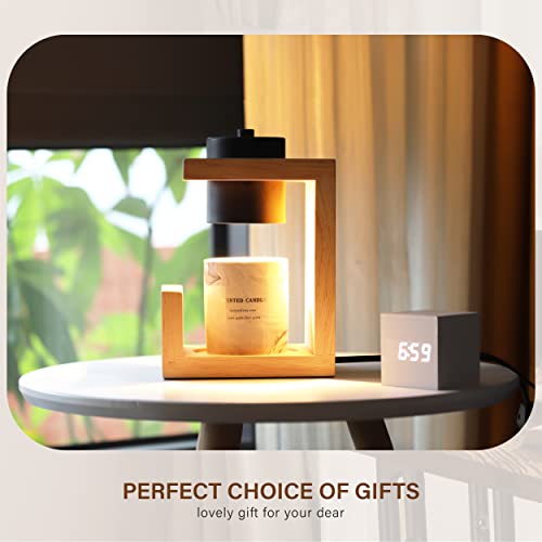 AIKUT Candle Warmer Lamp, with 2 Bulbs,Timer & Dimmer,Simple Natural Wood,Compatible Up to 4.5 inch Candles,for Home Scent...
