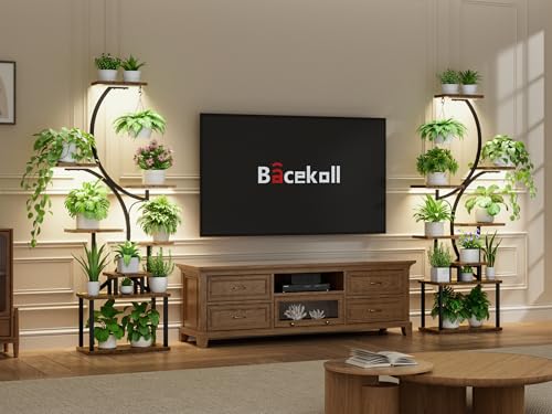 Plant Stand Indoor with Grow Lights - 62" Tall Plant Shelf, Lighted Corner Plant Stands for Indoor Growing, 8 Tiered Large...