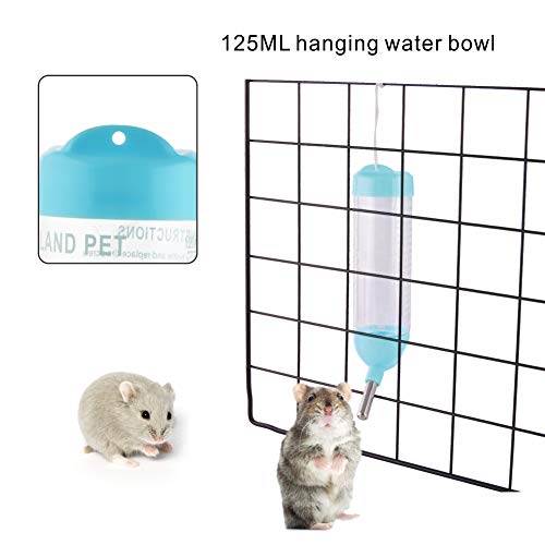 Guardians Hamster Water Bottle, Little Pet Automatic Drinking Bottle with Food Container Base Hut Hanging Water Feeding Bo...