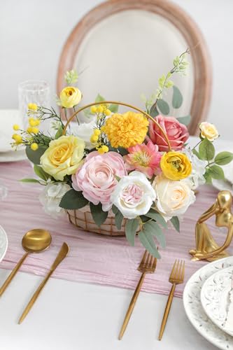 RUIDKUN Artificial Flower Assortment for DIY Centerpiece Arrangement Wedding Hand Bouquet Flower Bouquet Centerpiece Arran...
