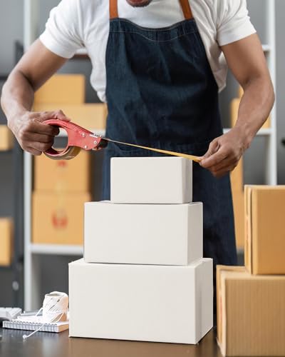 Poever Assorted-Sizes-Shipping-Boxes-40-Pack: 9x6x4 & 10x7x5 Small-Shipping-Boxes-Mailers, White Corrugated-Cardboard-Boxe...