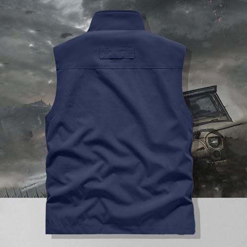 Mens Vests Sleeveless Zip Up Jacket Lightweight Casual Golf Windbreakers Hiking Work Tactical Vests Slim fit Outerwear