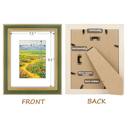Golden State Art,8x10 Ornate Picture Frame for 5x7 Photo with Mat or 8 x 10 Prints Without Mat, Real Glass Wall & Tabletop...