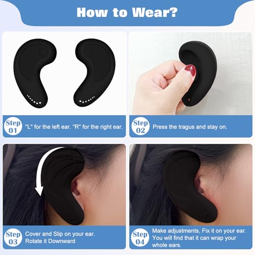 FERNIDA Ear Covers for Hair Dye Dryer Curling Flat Iron, Heat Protection Reusable Silicone Ear Protectors for Salon Home, ...