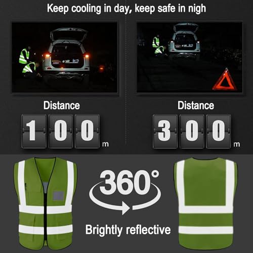 YITIAOYU Cooling Safety Vest with 24pcs Gel Ice Packs - Cooling Vest for Hot Weather Outside Working