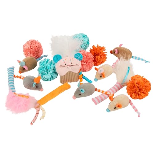 SmartyKat (16 Set Bundle) Birthday Bash Variety Pack Catnip Cat Toys - Multi Color, Set of 16