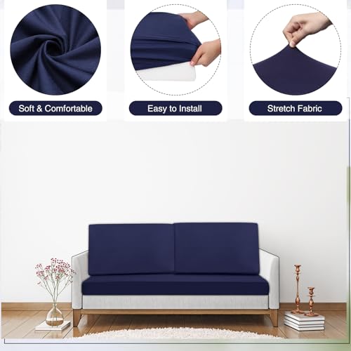 Newwiee 8 Pcs Stretch Patio Outdoor Cushion Covers Replacement for 4 Backrests and 4 Patio Cushions Covers, Waterproof Cou...