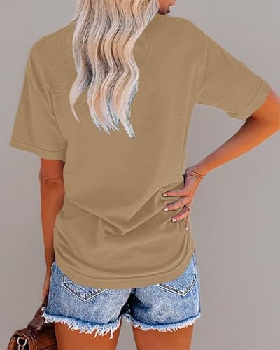 MaQiYa Womens Cute Sunflower Graphic Printed Tee Shirts Vintage Short Sleeve Cotton Shirts Tops