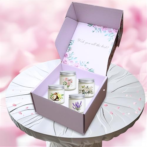 Luina Scented Candle Gift Set – Floral Soy Candles in Glass Jars, 4 Pack Candle Set for Home Fragrance, Flower Scented Can...