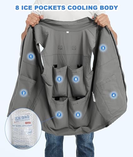 Foiueyga Cooling Vest for Men Ice Vest with 24 Ice Packs Cold Vest for Hot Weather Outdoor Work Everyday Active