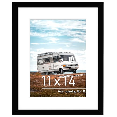 PEALSN 11x14 Picture Frame, Display Pictures 8 x 10 with Mat or 11 x 14 Without Mat for Wall Mounting Display, Photo Frame...