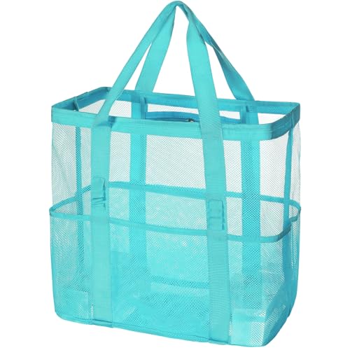 Tavaleu Mesh Beach Bag - Large Beach Tote with Multi Functional Pockets for Family Travel/Vacation