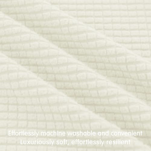 Hokway Couch Cushion Covers Stretch Cushion Covers Sofa Seat Cushion Slipcover Cushion Protector(CreamWhite, Medium)