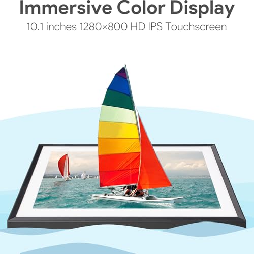 Euphro 10.1'' Digital Picture Frame with 32GB Storage, Digital Photo Frame with 1280x800 IPS Touch Screen, Share Photos/Vi...