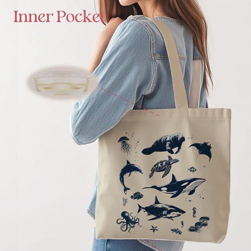 Rone168 Aesthetic Tote Bag for Women | Medium Size with Inner Pocket | Stylish & Practical