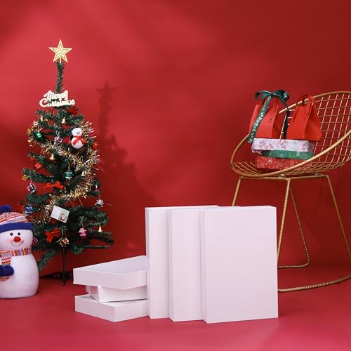 SUNCOLOR 6 Pack 14" Medium White Gift Boxes With Lids For Clothes Presents