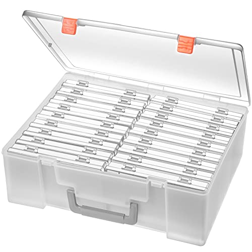 Photo Storage Box 4x6, 18 Inner Extra Large Organizer Acid-Free Photo Keeper Storage Case, Plastic Craft Storage Box for S...