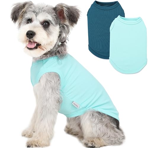 2 Pack Dog Clothes for Small Dogs Summer Dog Shirt Vest Girl Boy Lightweight Puppy T-Shirts Blank Soft and Cool Pet Clothi...